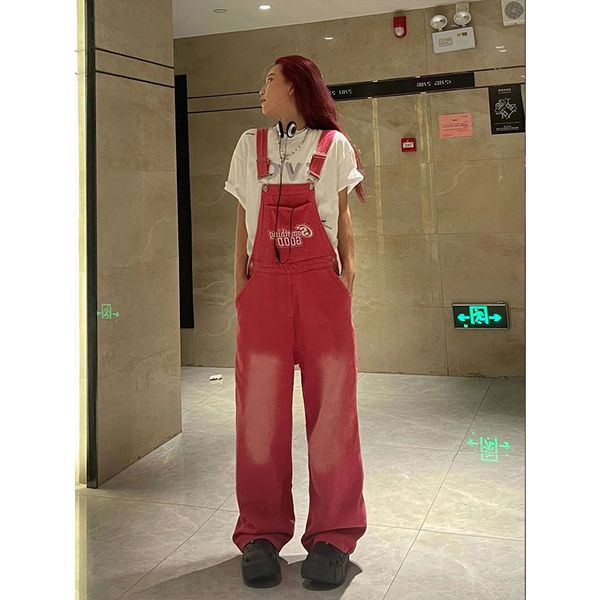 women's jeans high street pink vintage suspender fashion pocket straight pants streetwear casual wide leg denim trouser ladies summer 2, Blue
women's jeans high street pink vintage suspender fashion pocket straight pants streetwear casual wide leg denim trouser ladies summer 2, Blue