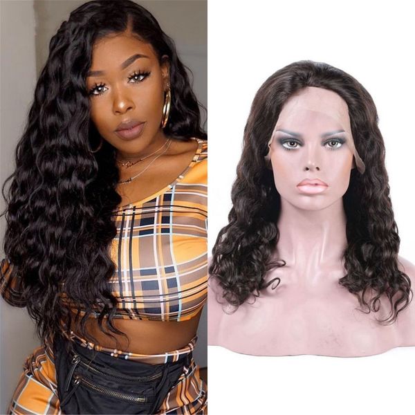 13x4 loose deep wave frontal wig hd lace wig 130% brazilian human hair for black women, Black;brown
13x4 loose deep wave frontal wig hd lace wig 130% brazilian human hair for black women, Black;brown