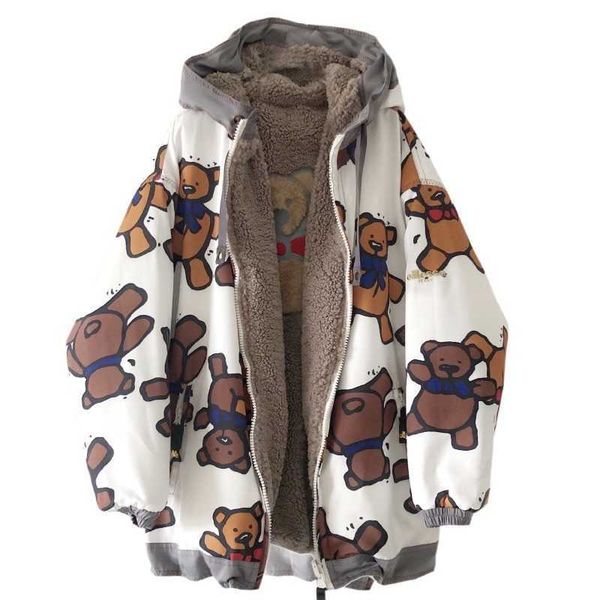 women's down parkas women's double-sided wearable cotton padded clothes printed bear 2021 winter loose plush thickened warm cotton, Black
women's down parkas women's double-sided wearable cotton padded clothes printed bear 2021 winter loose plush thickened warm cotton, Black