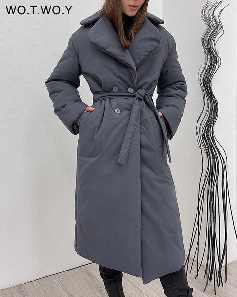 women's down parkas wotwoy 2022 winter thicked cotton padded parkas women belted windproof long jackets female bubble coats casual warm, Black
women's down parkas wotwoy 2022 winter thicked cotton padded parkas women belted windproof long jackets female bubble coats casual warm, Black