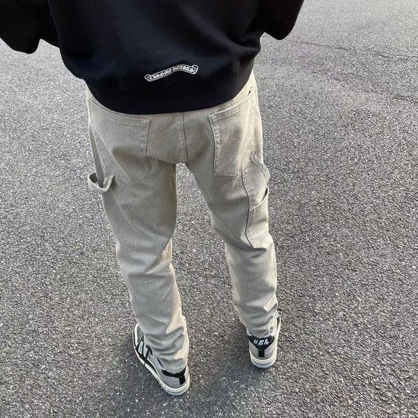 men's jeans high street overalls multi pocket stretch straight jeans casual pants metal black grey apricot fashion r, Blue
men's jeans high street overalls multi pocket stretch straight jeans casual pants metal black grey apricot fashion r, Blue