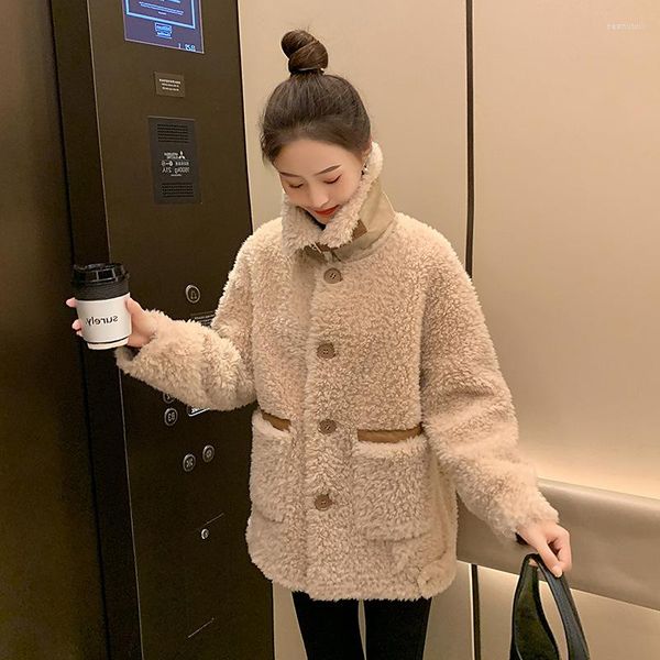 women's fur coat women wool winter coats office lady faux lamb jacket warm outwear 2022 vintage thick overcoat casaco feminina frio, Black
women's fur coat women wool winter coats office lady faux lamb jacket warm outwear 2022 vintage thick overcoat casaco feminina frio, Black