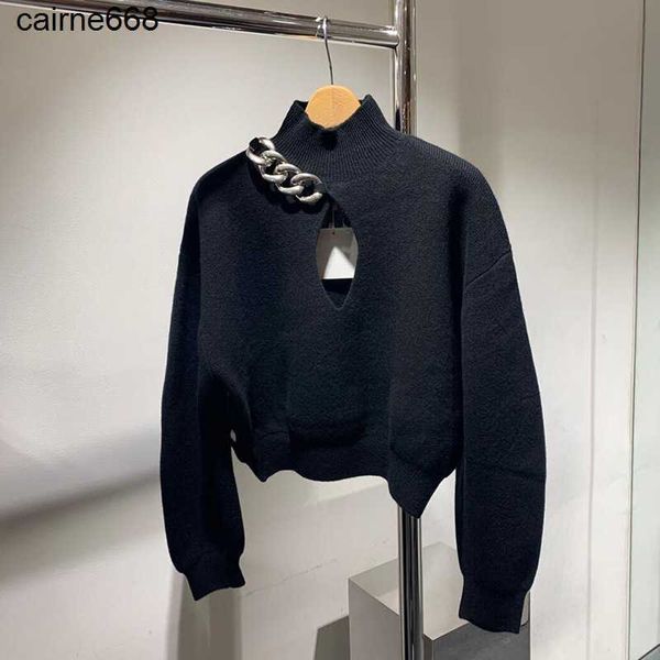 designer women's hoodies sweatshirts autumn loose alexanders metal chain neck sweater wangs, Black
designer women's hoodies sweatshirts autumn loose alexanders metal chain neck sweater wangs, Black