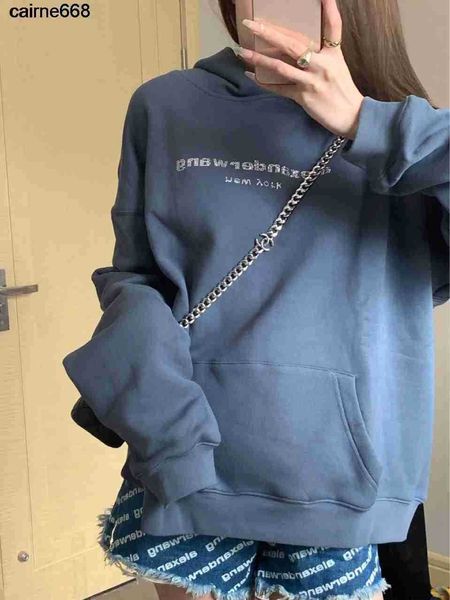 women's hoodies designer sweatshirts autumn new letter hooded loose fit men's alexanders women's casual sweater wangs, Black 
women's hoodies designer sweatshirts autumn new letter hooded loose fit men's alexanders women's casual sweater wangs, Black