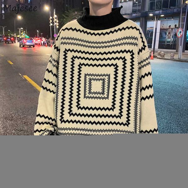 men's sweaters men mock neck pullovers design harajuku high street long sleeve loose sweater s-3xl bf knitted streetwear vintage stripe, White;black
men's sweaters men mock neck pullovers design harajuku high street long sleeve loose sweater s-3xl bf knitted streetwear vintage stripe, White;black