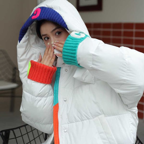 women's down parkas women parkas padded hooded jacket casacos de inverno feminino 2022 winter contrast color stitching warm oversized c, Black
women's down parkas women parkas padded hooded jacket casacos de inverno feminino 2022 winter contrast color stitching warm oversized c, Black
