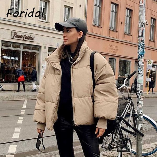 women's down parkas foridol khaki thick puffer coat autumn winter zipper pockets jackets casual oversized short padded black female t22
women's down parkas foridol khaki thick puffer coat autumn winter zipper pockets jackets casual oversized short padded black female t22