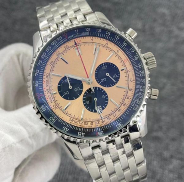 2022 luxury new b01 quality navitimer watch chronograph quartz movement 46mm steel limited black dial 50th anniversary men watch stainless s, Slivery;brown
2022 luxury new b01 quality navitimer watch chronograph quartz movement 46mm steel limited black dial 50th anniversary men watch stainless s, Slivery;brown