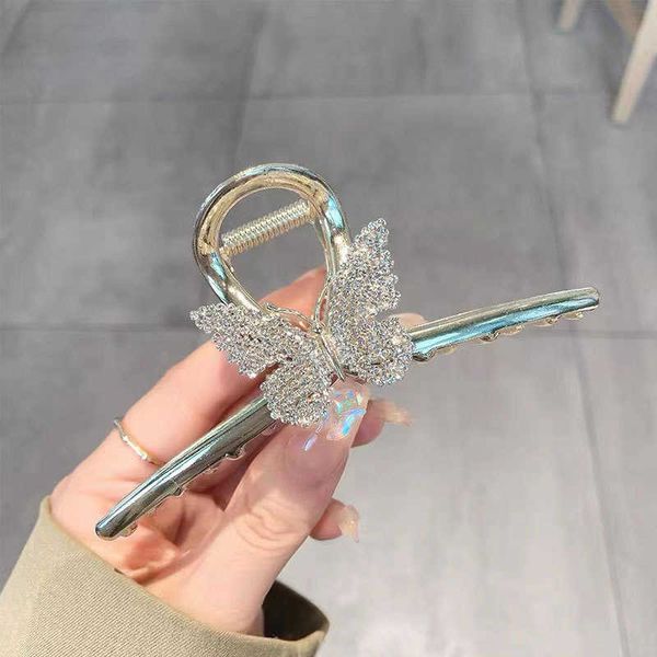 korean temperament rhinestone butterfly large grab clip summer high sense hairpin net red fashion back head shark clip, Golden;silver
korean temperament rhinestone butterfly large grab clip summer high sense hairpin net red fashion back head shark clip, Golden;silver