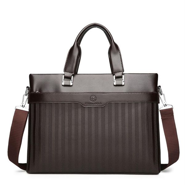men's new pu stripe business wind soft wear-resistant leather shoulder bag black & brown 259a
men's new pu stripe business wind soft wear-resistant leather shoulder bag black & brown 259a