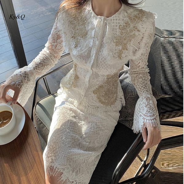 two piece dress vietnam fashion elegant white lace set ladies spring autumn trumpet sleeve skirt suit 221010
two piece dress vietnam fashion elegant white lace set ladies spring autumn trumpet sleeve skirt suit 221010