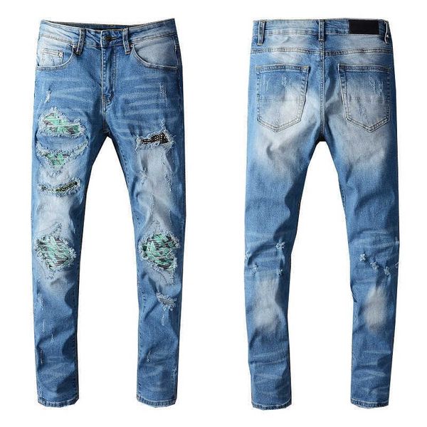 mens blue jeans slim distressed denim pants torn tattered knee ripped for man rivet patches skinny straight with holes size 28-40 long
mens blue jeans slim distressed denim pants torn tattered knee ripped for man rivet patches skinny straight with holes size 28-40 long