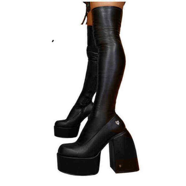 women boots new large square head long 's thick heels soles thin high tube knight 07091011, Black
women boots new large square head long 's thick heels soles thin high tube knight 07091011, Black