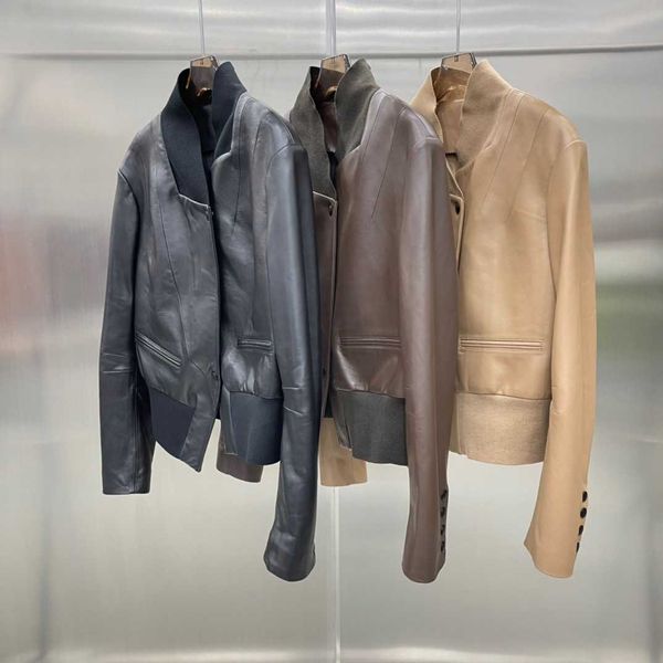 women's jackets balman designer style simple thread stand collar waist closing leather sheepskin leather coat versatile lady coats, Black;brown
women's jackets balman designer style simple thread stand collar waist closing leather sheepskin leather coat versatile lady coats, Black;brown