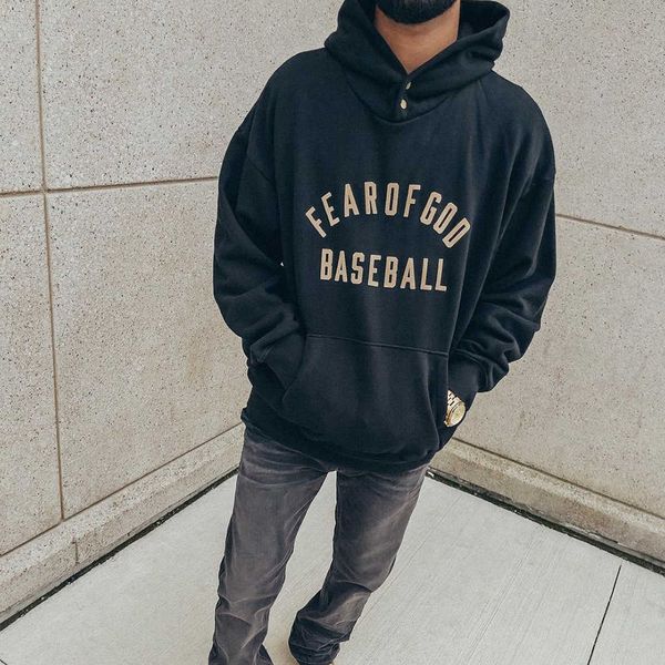 mens designer hoodie fog sweatshirt women s pullover casual sweater jerry upper body same letter flocking print loose fleece men's, Black 
mens designer hoodie fog sweatshirt women s pullover casual sweater jerry upper body same letter flocking print loose fleece men's, Black