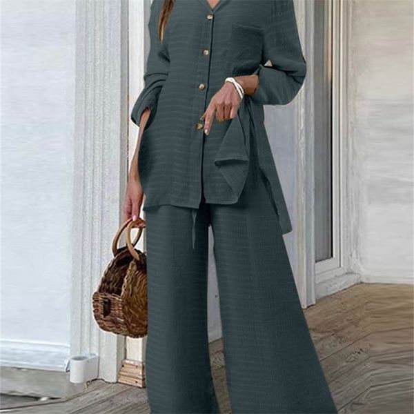 women's two piece pants celmia women 2 pcs sets solid fashion lapel collar long sleeves shirt and wide leg long pant sets casual loose, White
women's two piece pants celmia women 2 pcs sets solid fashion lapel collar long sleeves shirt and wide leg long pant sets casual loose, White