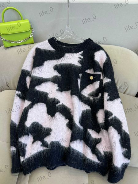 brand womens sweater cow print mohair pullover sweaters metal buttons adorn shoulder pocket knitwear classic casual style warm fashion desi, White;black
brand womens sweater cow print mohair pullover sweaters metal buttons adorn shoulder pocket knitwear classic casual style warm fashion desi, White;black