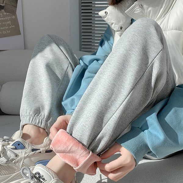 women's pants s winter warm fleece black gray sweatpants for women casual drawstring long sport woman high waist pink harem trousers 22, Black;white
women's pants s winter warm fleece black gray sweatpants for women casual drawstring long sport woman high waist pink harem trousers 22, Black;white