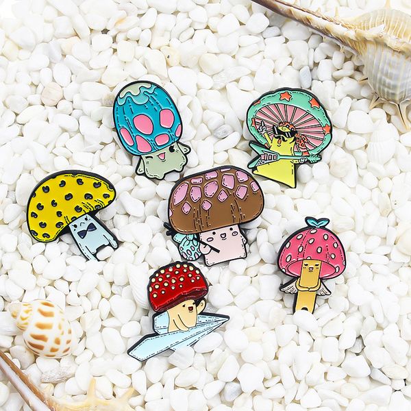 cute mushroom-shaped umbrella brooches set 6pcs cartoon animal enamel paint badges for girls angel aircraft alloy pin shirt jewelry gift acc, Gray
cute mushroom-shaped umbrella brooches set 6pcs cartoon animal enamel paint badges for girls angel aircraft alloy pin shirt jewelry gift acc, Gray