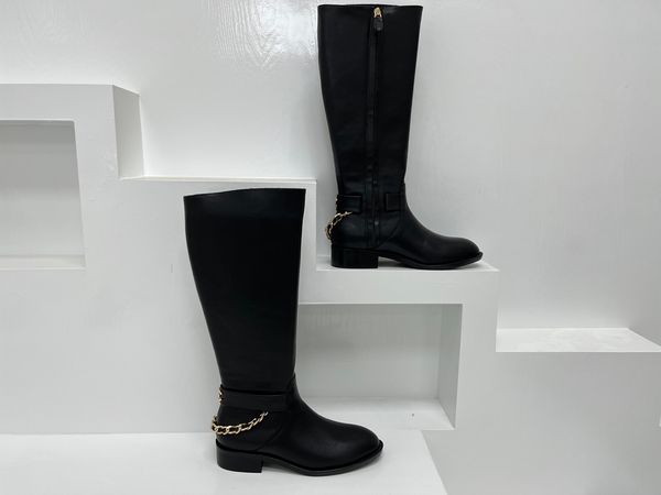 cagole 5a quality lambskin leather knee-high boots stud buckle embellished side zip shoes pointed toe stiletto heel tall boot luxury designe, Black
cagole 5a quality lambskin leather knee-high boots stud buckle embellished side zip shoes pointed toe stiletto heel tall boot luxury designe, Black