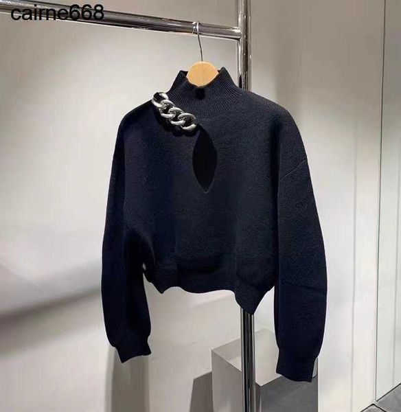 designer women's hoodies sweatshirts autumn collar sweater chain alexanders decoration slim fit wangs, Black
designer women's hoodies sweatshirts autumn collar sweater chain alexanders decoration slim fit wangs, Black