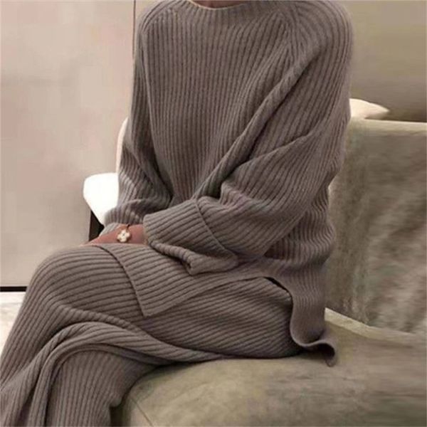 two piece dress knitted sweater suit women elegant solid oneck pulloverswide leg pants suit lady autumn winter soft 2 piece set homewear 221, White
two piece dress knitted sweater suit women elegant solid oneck pulloverswide leg pants suit lady autumn winter soft 2 piece set homewear 221, White