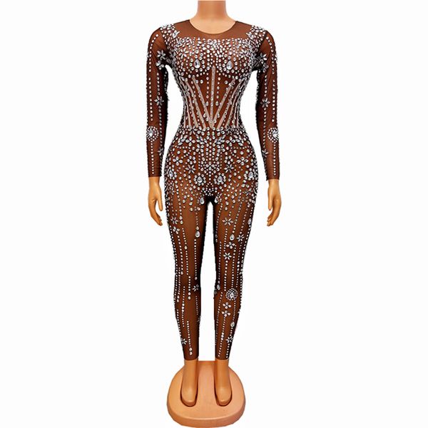 bar stage shiny rhinestones mesh jumpsuit transparent crystal rompers elastic tights women singer dancer performance show crystal leotard da, Black;white
bar stage shiny rhinestones mesh jumpsuit transparent crystal rompers elastic tights women singer dancer performance show crystal leotard da, Black;white