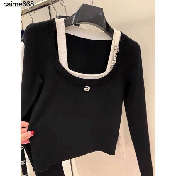 designer women's hoodies sweatshirts fake two piece off shoulder rhinestone sweaters collar alexanders autumn new black white contrast
designer women's hoodies sweatshirts fake two piece off shoulder rhinestone sweaters collar alexanders autumn new black white contrast