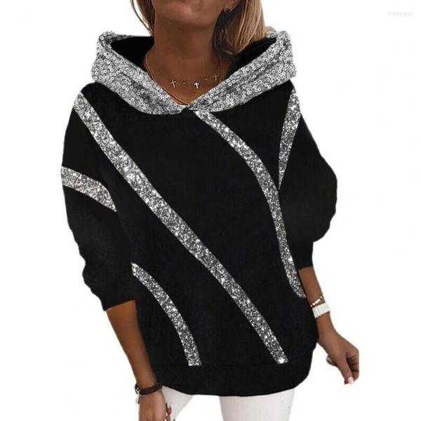 womens hoodies gorgeous stripe pullover lady shirt loose sequined print sweatshirts, Black
womens hoodies gorgeous stripe pullover lady shirt loose sequined print sweatshirts, Black