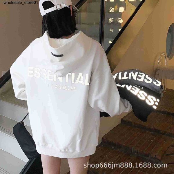 men's hoodies designer sweatshirts autumn essential solid color letters reflective loose streetwear men women hoodies, Black
men's hoodies designer sweatshirts autumn essential solid color letters reflective loose streetwear men women hoodies, Black