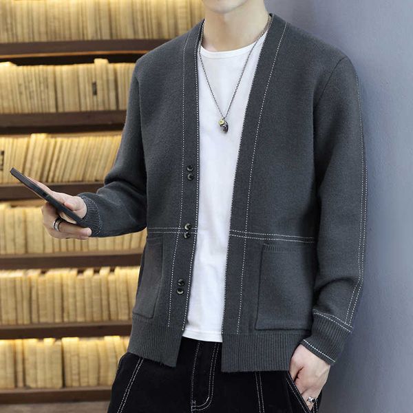 men's sweaters 2022 new leisure sweater cardigan wool single breasted simple fashion solid color slim fit men knitted g221010, White;black
men's sweaters 2022 new leisure sweater cardigan wool single breasted simple fashion solid color slim fit men knitted g221010, White;black