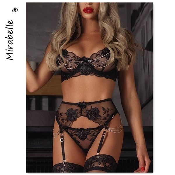 set mirabelle erotic lingerie woman 3piece transparent fancy embroidery underwear brief lace bra and thong garters, Red;black
set mirabelle erotic lingerie woman 3piece transparent fancy embroidery underwear brief lace bra and thong garters, Red;black