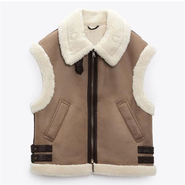 womens vests women fashion thick warm lambswool imitation leather vest coat vintage sleeveless pockets female waistcoat chic 221010, Black;white
womens vests women fashion thick warm lambswool imitation leather vest coat vintage sleeveless pockets female waistcoat chic 221010, Black;white