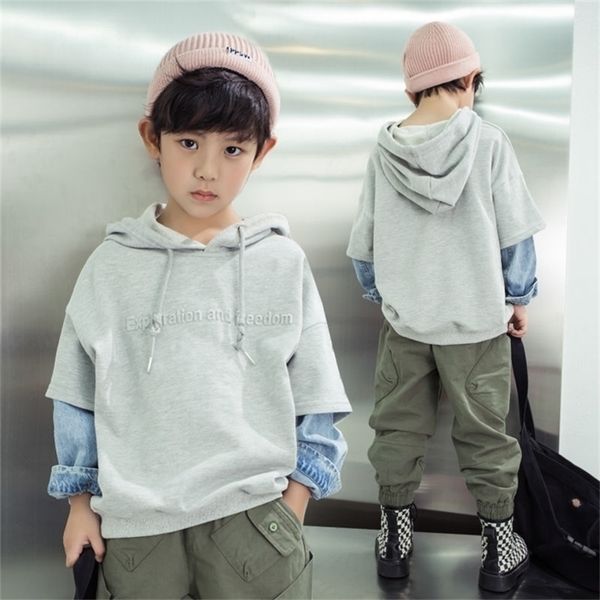 pullover kids girls boys hoodies outerwear grey blue patchwork hooded sweatshirt clothes for 3 4 6 8 10 years 221010
pullover kids girls boys hoodies outerwear grey blue patchwork hooded sweatshirt clothes for 3 4 6 8 10 years 221010