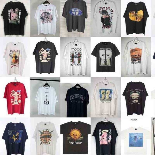 designer fashion brand mens and womens vintage t shirt short sleeves retro series loose couple summer high street tees top, White;black
designer fashion brand mens and womens vintage t shirt short sleeves retro series loose couple summer high street tees top, White;black