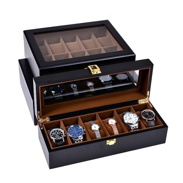 watch boxes cases 361012 slots wood holder black storage fashion gift for men wrist 221010, Black;blue
watch boxes cases 361012 slots wood holder black storage fashion gift for men wrist 221010, Black;blue
