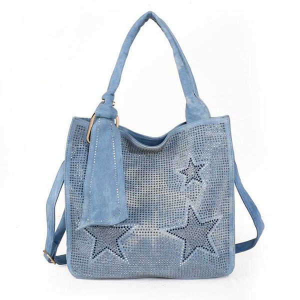 shopping bags women new diamond five pointed star women's ring buckle leisure denim canvas one shoulder 220906
shopping bags women new diamond five pointed star women's ring buckle leisure denim canvas one shoulder 220906