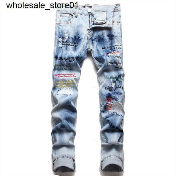 new men's jeans designer amirs slim elastic jeans youth blue letter embroidery men's denim pants
new men's jeans designer amirs slim elastic jeans youth blue letter embroidery men's denim pants