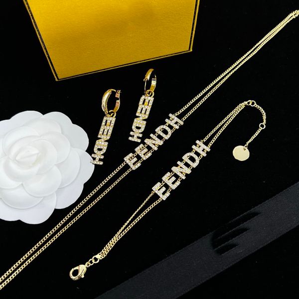 double-deck brass necklace bracelet women engraved f initials letter earring settings 18k gold designer jewelry birthday festive christmas g, Black
double-deck brass necklace bracelet women engraved f initials letter earring settings 18k gold designer jewelry birthday festive christmas g, Black