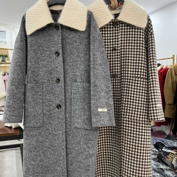 designer's reversible wool coat autumn and winter 2022 new fashion women's double collar loose large pocket design thickened warm, Black
designer's reversible wool coat autumn and winter 2022 new fashion women's double collar loose large pocket design thickened warm, Black