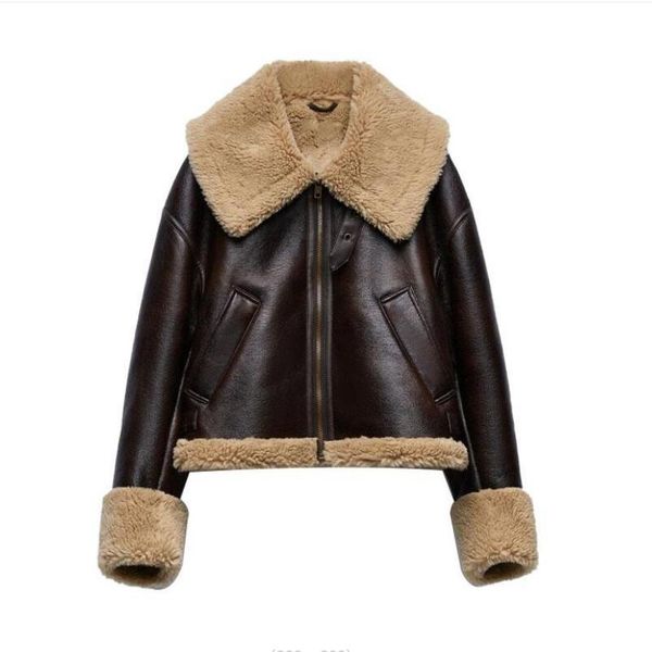 leather jacket 2022 women's winter coat lambskin fur effect zipper pu jacket with extra warmth femme warm za w313, Black
leather jacket 2022 women's winter coat lambskin fur effect zipper pu jacket with extra warmth femme warm za w313, Black