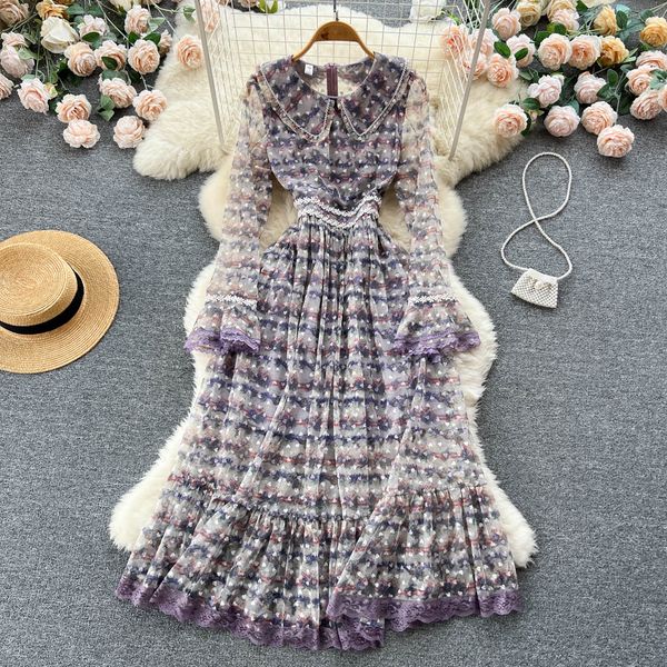 spring new heavy industry mesh dress lapel long sleeve ins sweet temperament princess fairy long skirt, Black;gray
spring new heavy industry mesh dress lapel long sleeve ins sweet temperament princess fairy long skirt, Black;gray