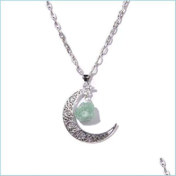 pendant necklaces natural crystal rough stone pendant necklace design versatile hollow moon necklaces women gift drop delivery 2022 j dhv3t, Silver
pendant necklaces natural crystal rough stone pendant necklace design versatile hollow moon necklaces women gift drop delivery 2022 j dhv3t, Silver