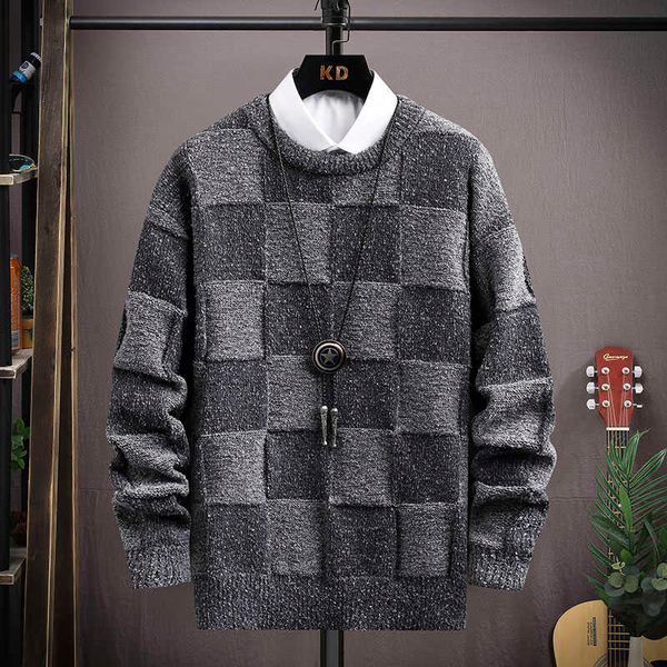 men's sweaters 2022 new fall winter hip hop plaid cashmere sweater fashion handsome soft warm knitted pullovers mens streetwear g221010, White;black
men's sweaters 2022 new fall winter hip hop plaid cashmere sweater fashion handsome soft warm knitted pullovers mens streetwear g221010, White;black
