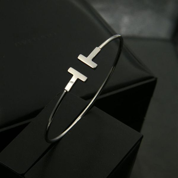 pulsera mujer new luxury quality fashion women jewelry stainless steel open cuff double t bangle bracelet gold silver rose gold hi232i, Black
pulsera mujer new luxury quality fashion women jewelry stainless steel open cuff double t bangle bracelet gold silver rose gold hi232i, Black