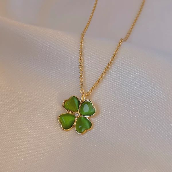 jewelry luxury designer lucky four leaf clover necklace titanium steel female gold plated cats eye exquisite petals clavicle chains simple p, Silver
jewelry luxury designer lucky four leaf clover necklace titanium steel female gold plated cats eye exquisite petals clavicle chains simple p, Silver