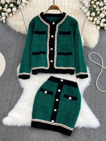 two piece dress autumn winter faux mink sweater set cardigan skirts pieces korean fashion thicken cashmere women skirt s 221010, White
two piece dress autumn winter faux mink sweater set cardigan skirts pieces korean fashion thicken cashmere women skirt s 221010, White