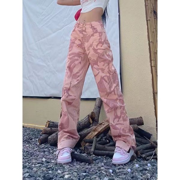 women's pants s pink camouflage overall 's high street american retro trend waist wide leg pants casual straight y2k 221011, Black;white
women's pants s pink camouflage overall 's high street american retro trend waist wide leg pants casual straight y2k 221011, Black;white