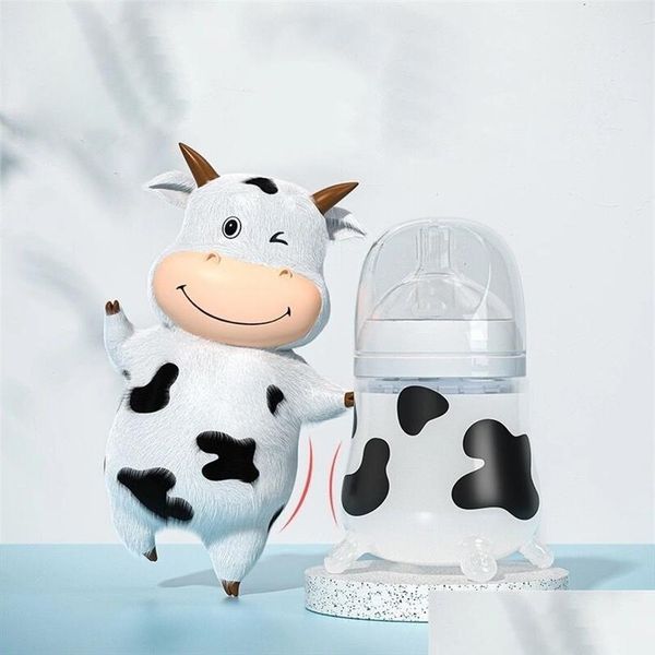 baby bottles# sile baby feeding bottle cute cow imitating breast milk for born infant anti colic choking supplies 220512 drop delive dhmuo