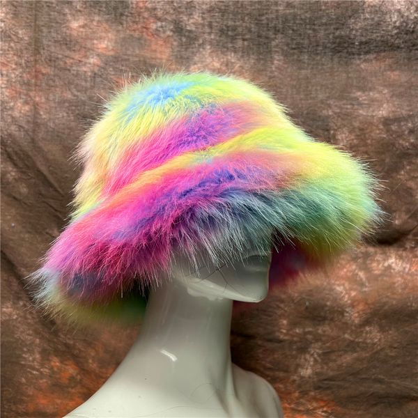 autumn winter women hats keep warm rainbow faux fox fur basin cap wedding accessories female fashion casual party bucket hat music festival, White
autumn winter women hats keep warm rainbow faux fox fur basin cap wedding accessories female fashion casual party bucket hat music festival, White